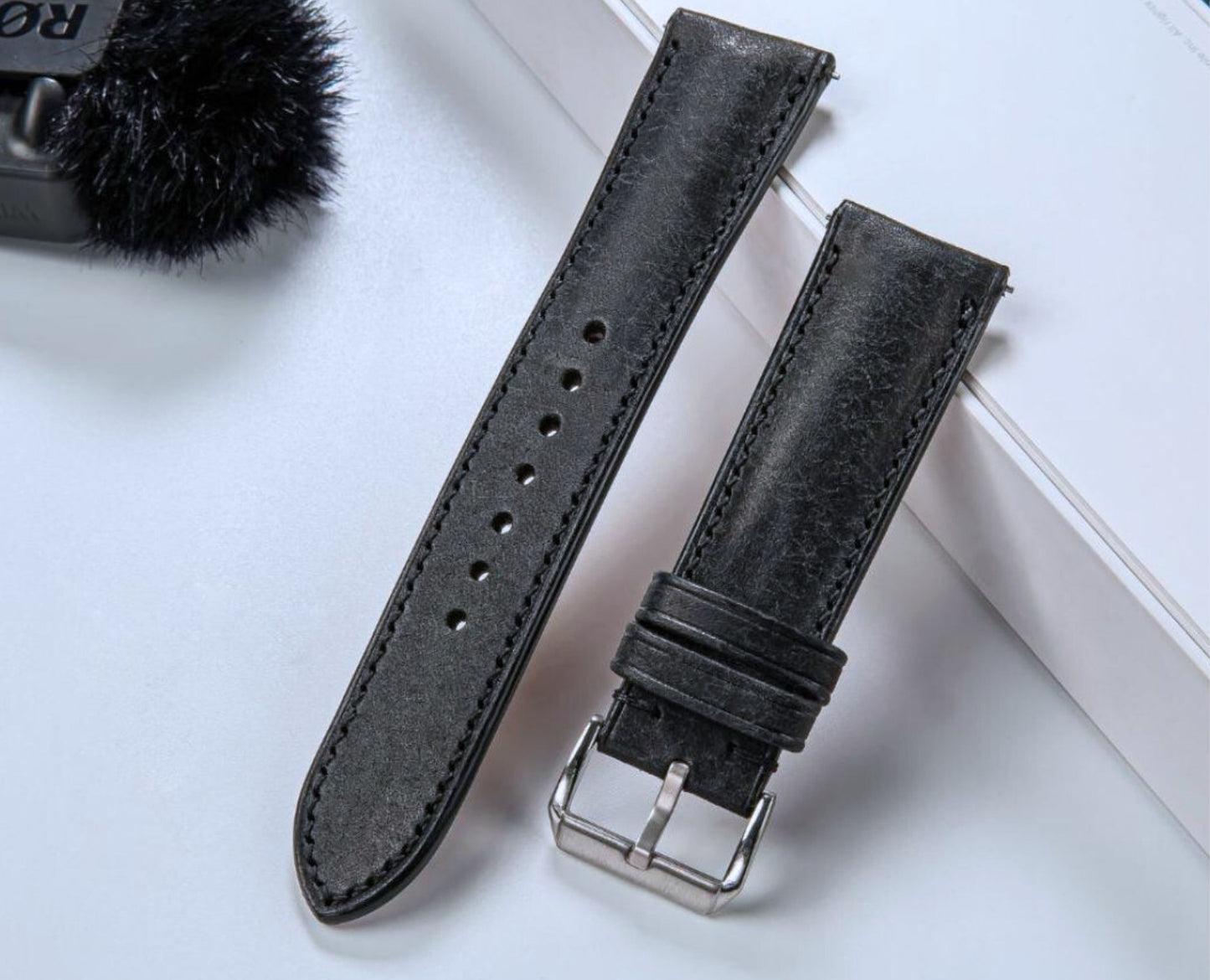 Leather Pueblo Watch Strap,Watch Band 18mm 19mm 20mm 21mm 22mm 23mm 24mm Gray Replacement Strap For Men's Watch