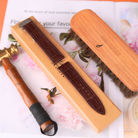 Black And Brown Alligator Beautiful grain Leather Watch Strap: Hublot Style