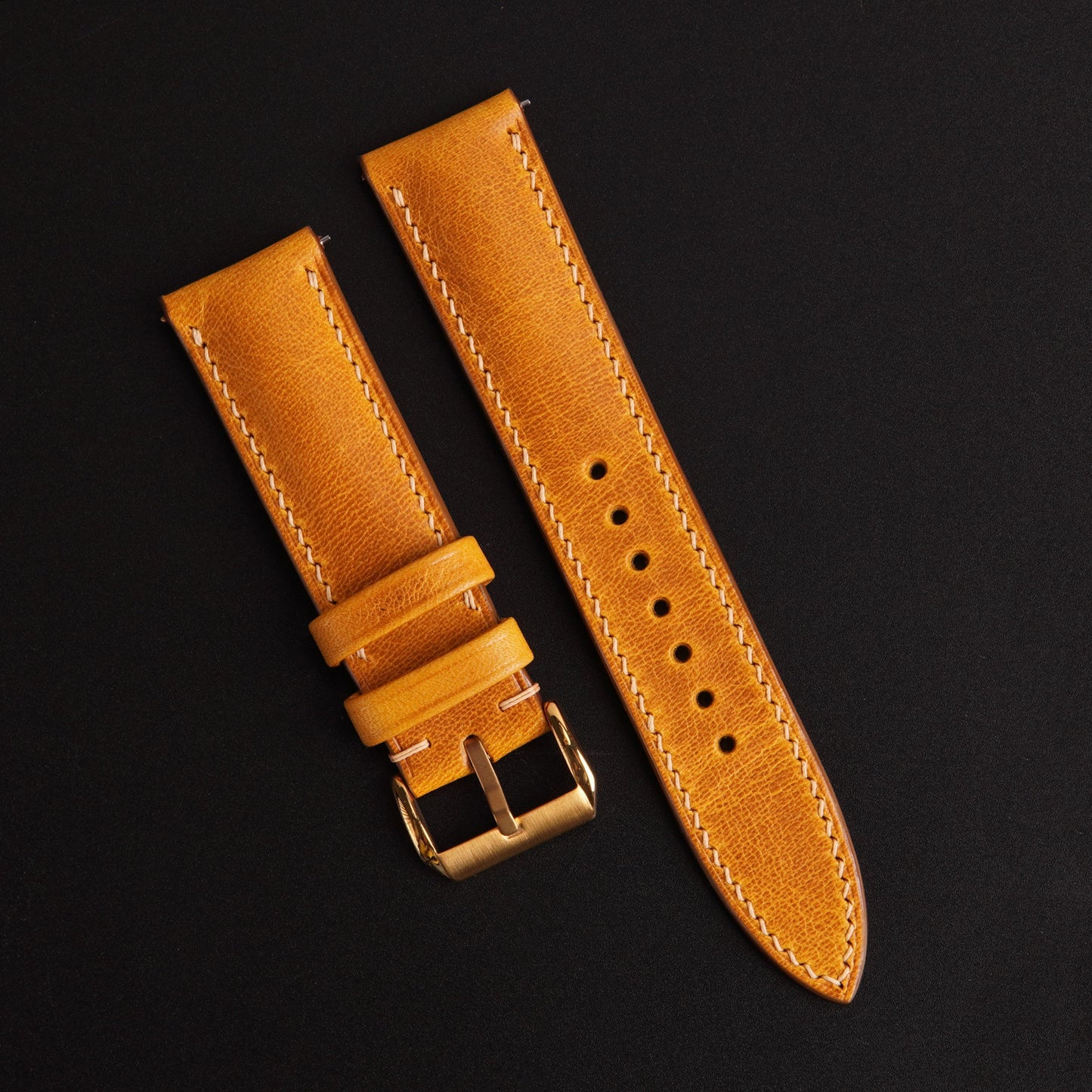 Handmade Badalassi Carlo Leather Watch Strap: Cognac Waxed Pull Up