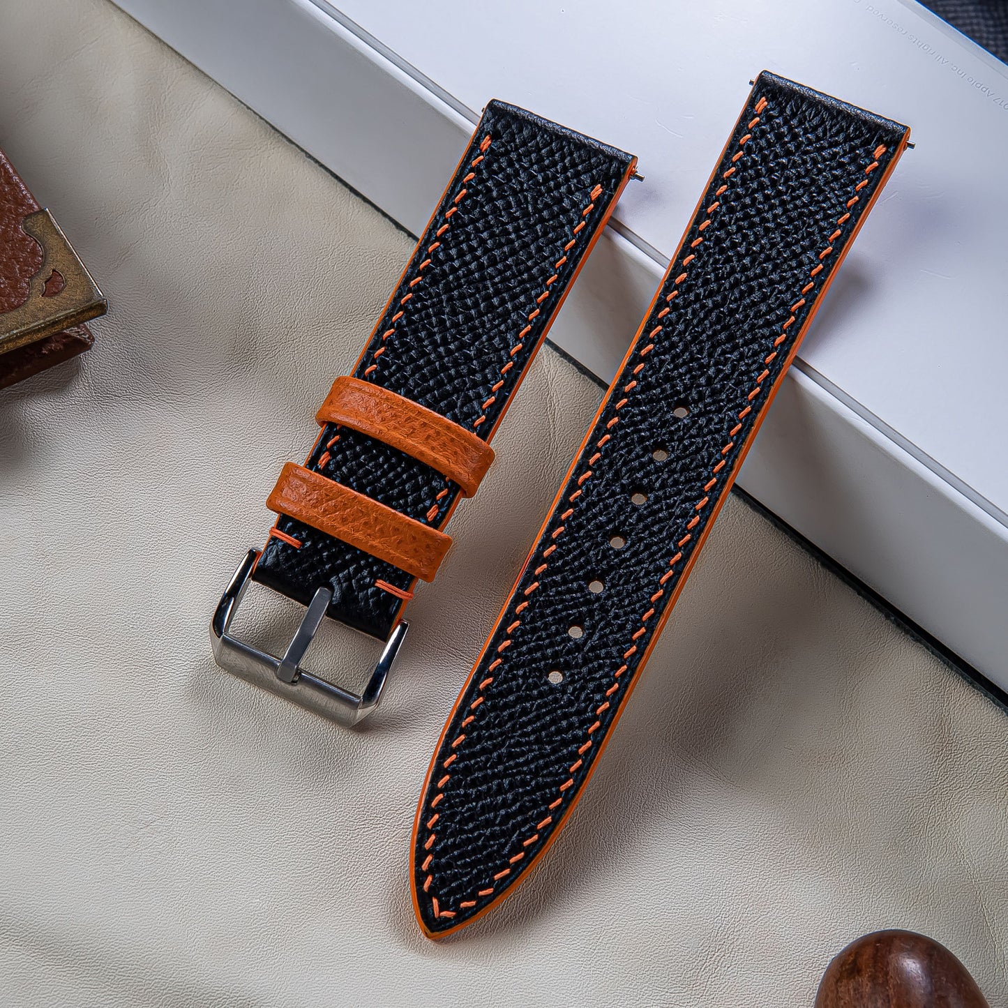 Epsom Leather Watch Strap: Handmade Custom Band