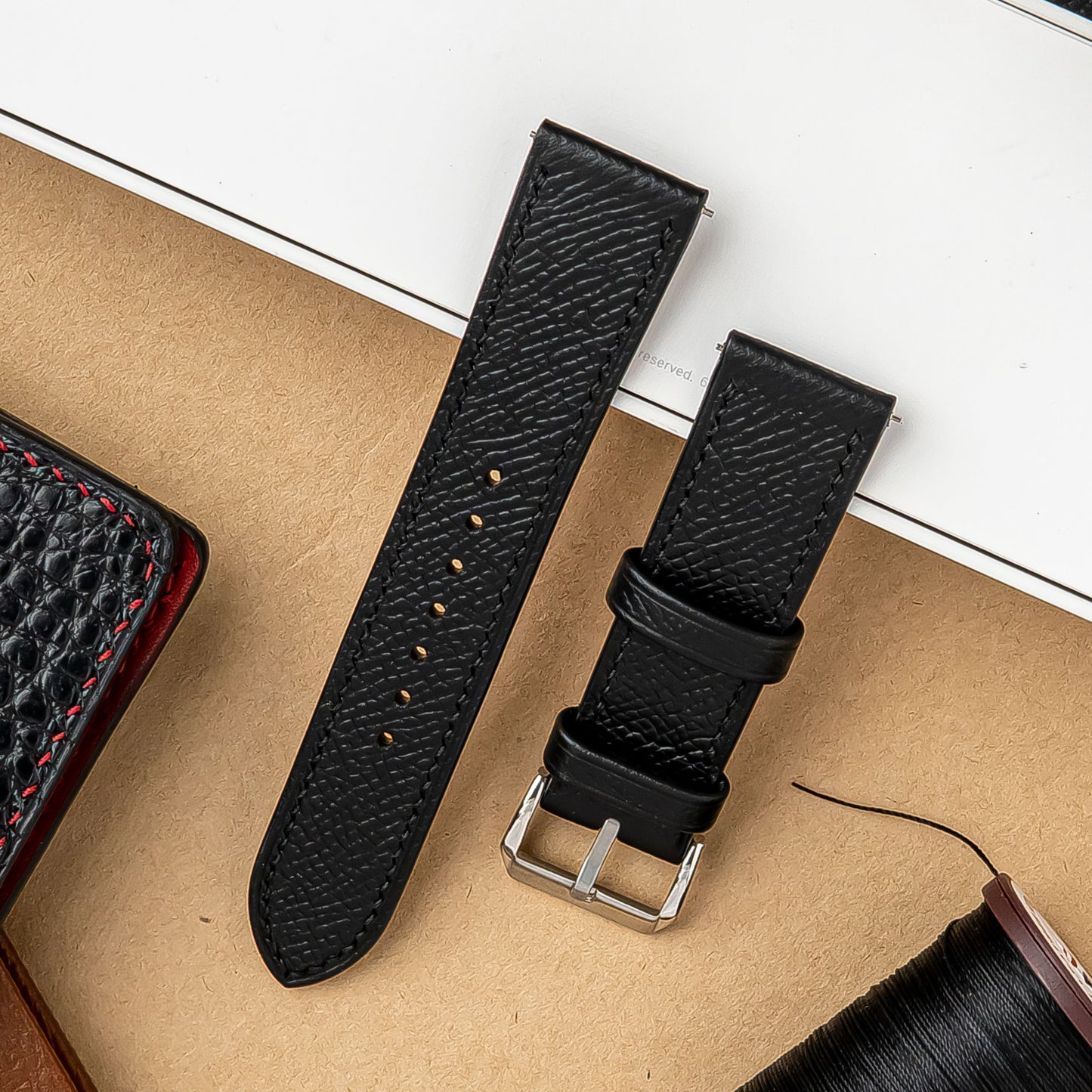Epsom Leather Watch Strap: Handmade Custom Band