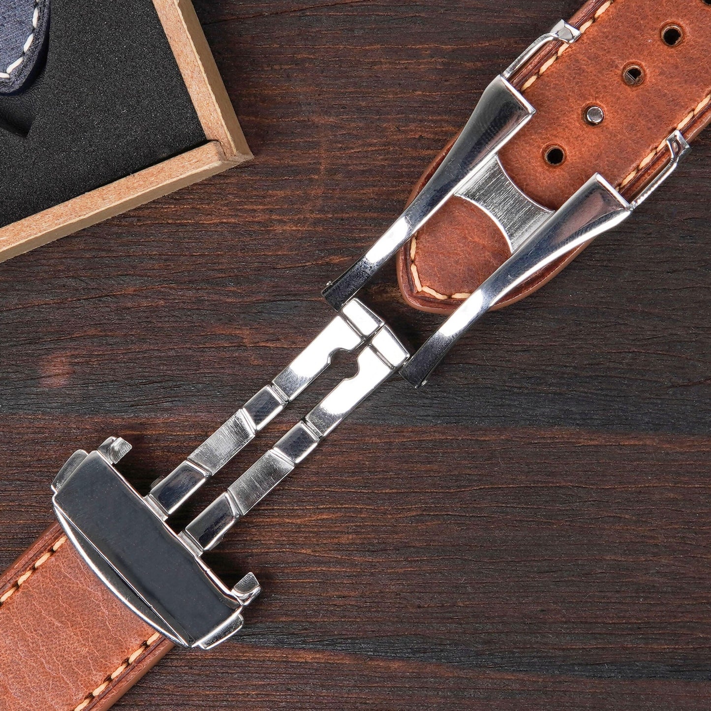 Handmade Waxy Brown Leather Watch Band: Omega Style, Custom Apple Watch Strap