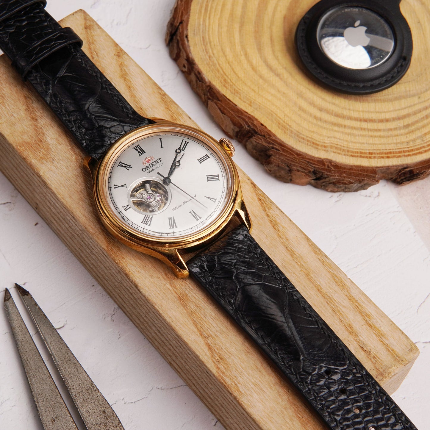 Black And Brown Ostrich Leather Watch Strap: Quick Release,Beautiful grain