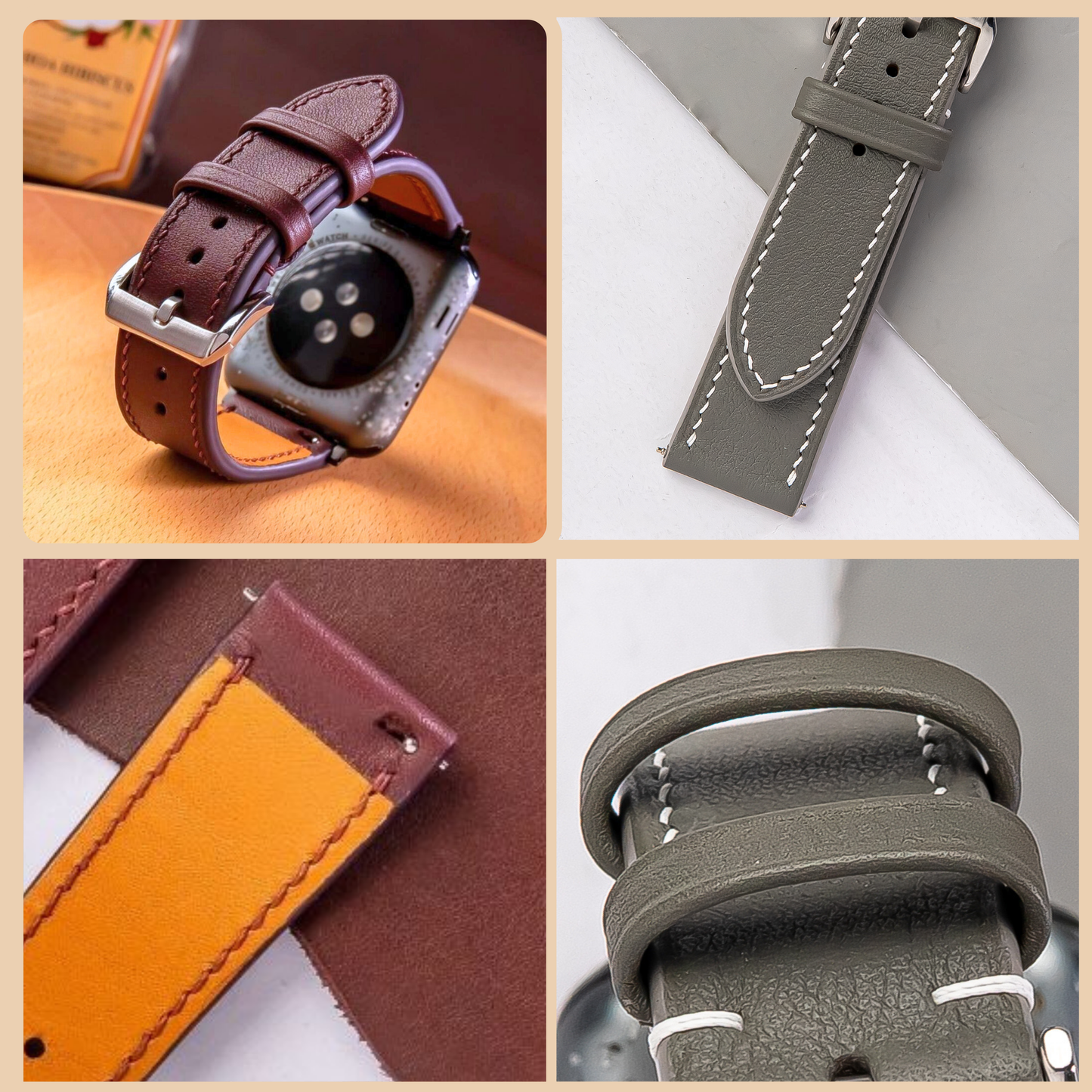 Handmade Leather watch strap : Swift Calfskin Strap