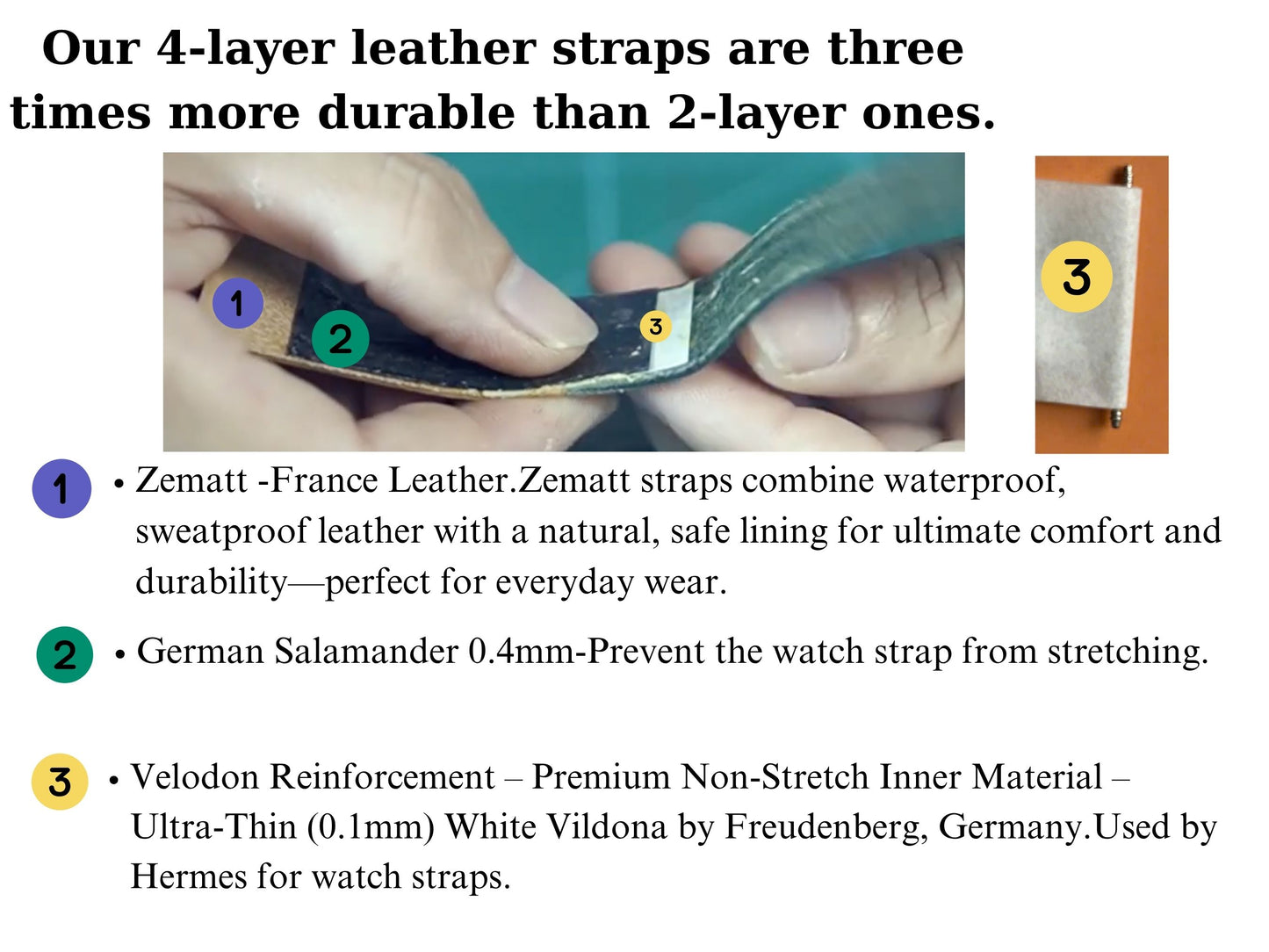 Handmade Leather watch strap :Gray Swift Calfskin Strap ,deployant clasp
