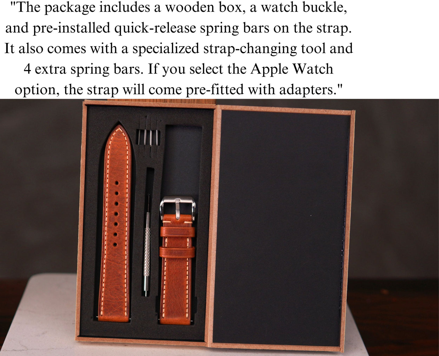 Handmade Badalassi Carlo Leather Watch Strap: Cognac Waxed Pull Up