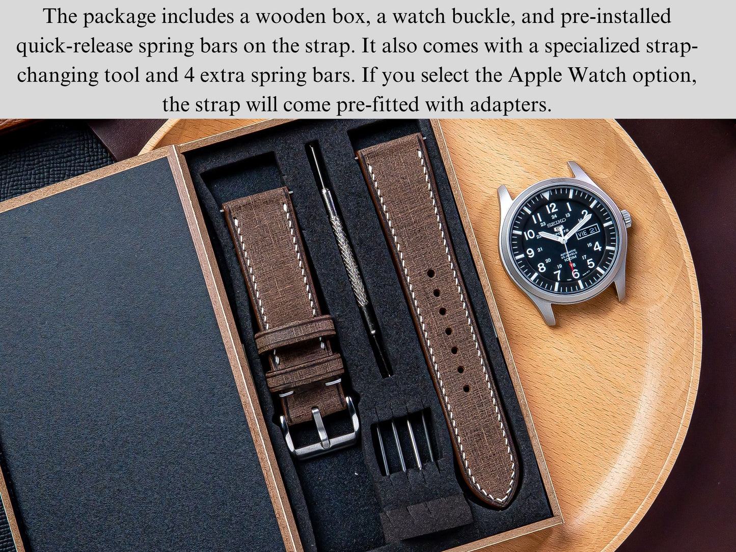 Babele Brown Leather Watch Strap: Italian Vegetable-Tanned Band