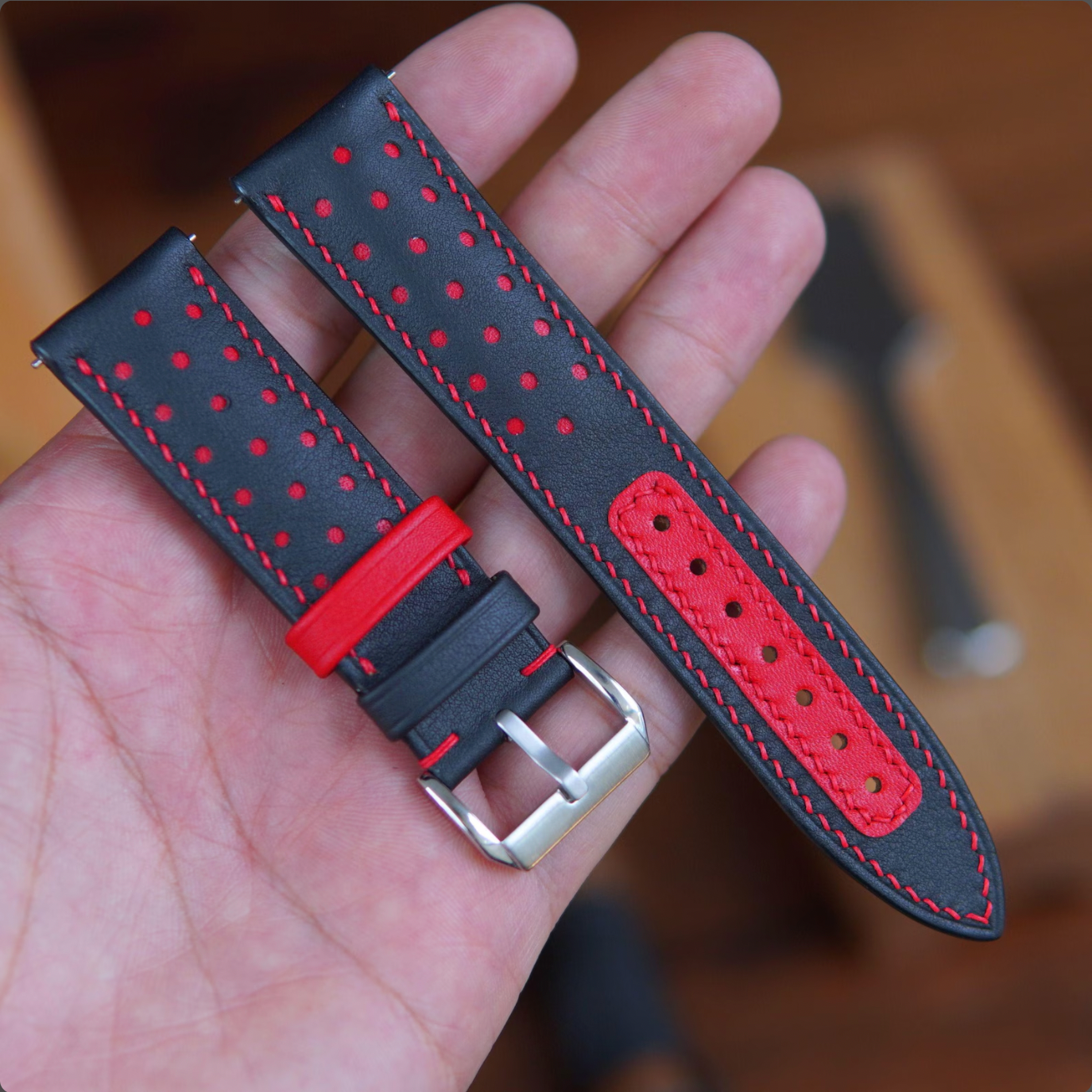 Leather Watch Strap: Swift Calfskin Band with Quick Release