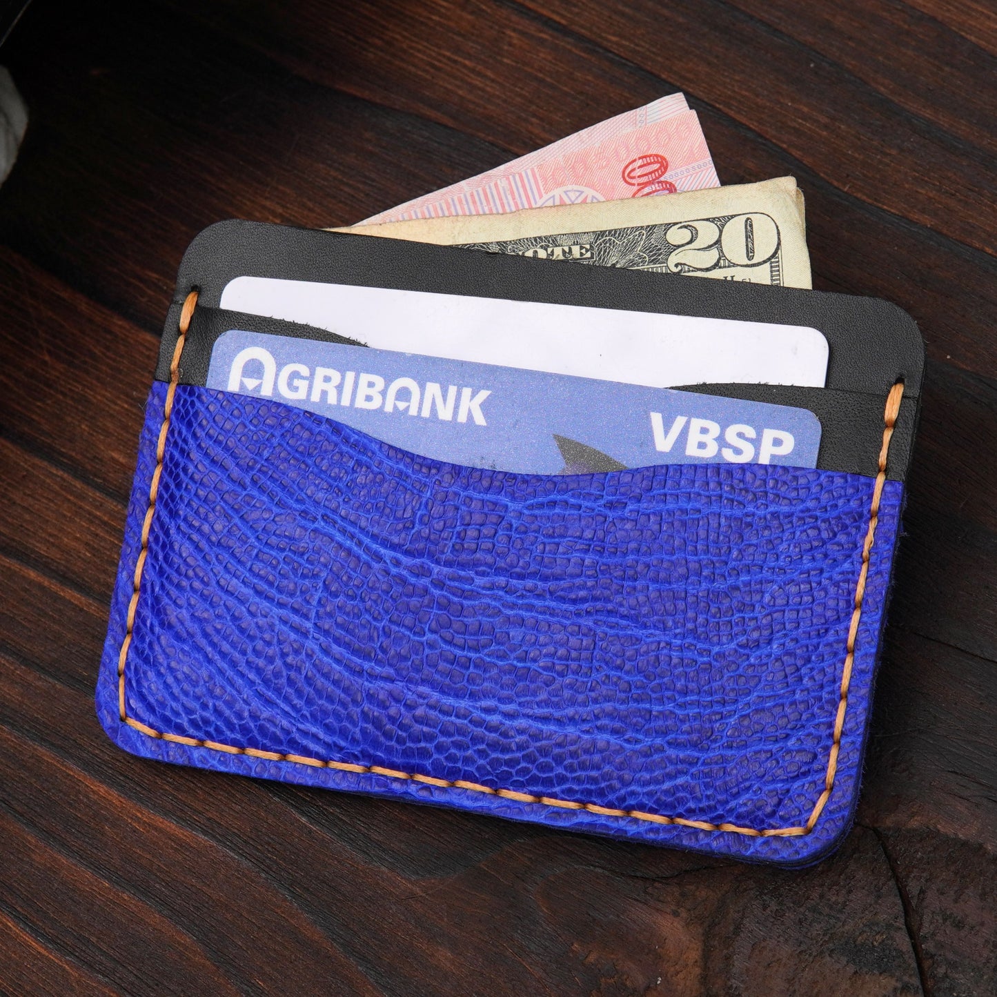 Ostrich Leg Leather Card Holder: Handmade Slim Wallet,Ostrich Leather Card Holder,Slim Minimalist Wallet