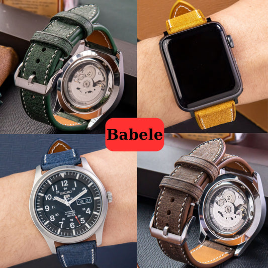 Babele Brown Leather Watch Strap: Italian Vegetable-Tanned Band