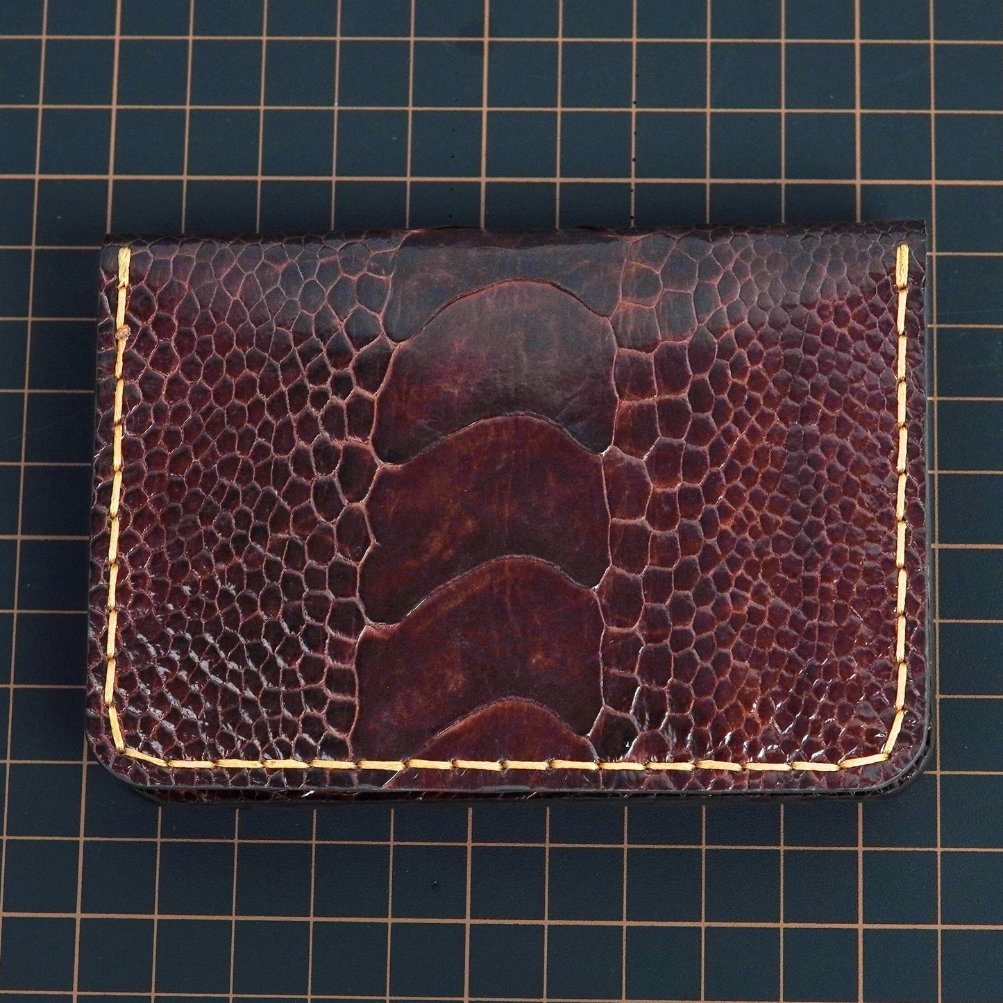 Handmade Ostrich Leather Bifold Card Wallet, Leather Wallet for Men, Billfold men wallet, Best Wallet for Men, Personalized mens wallet