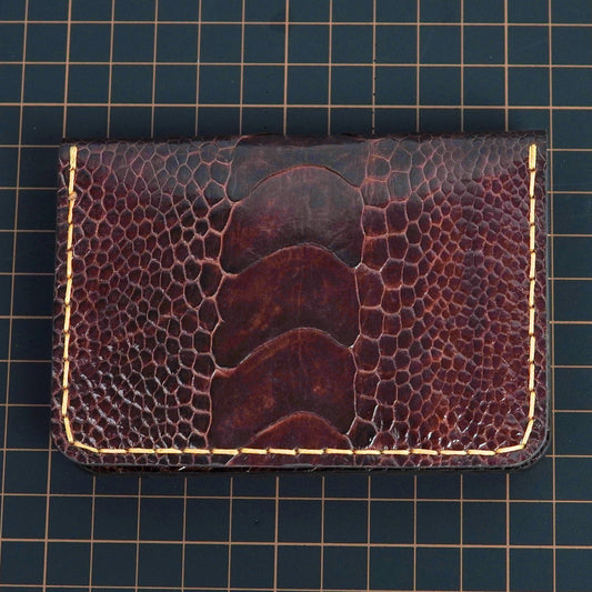 Handmade Ostrich Leather Bifold Card Wallet, Leather Wallet for Men, Billfold men wallet, Best Wallet for Men, Personalized mens wallet