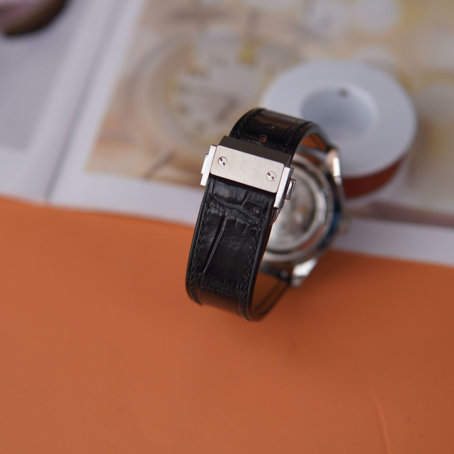 Black And Brown Alligator Beautiful grain Leather Watch Strap: Hublot Style