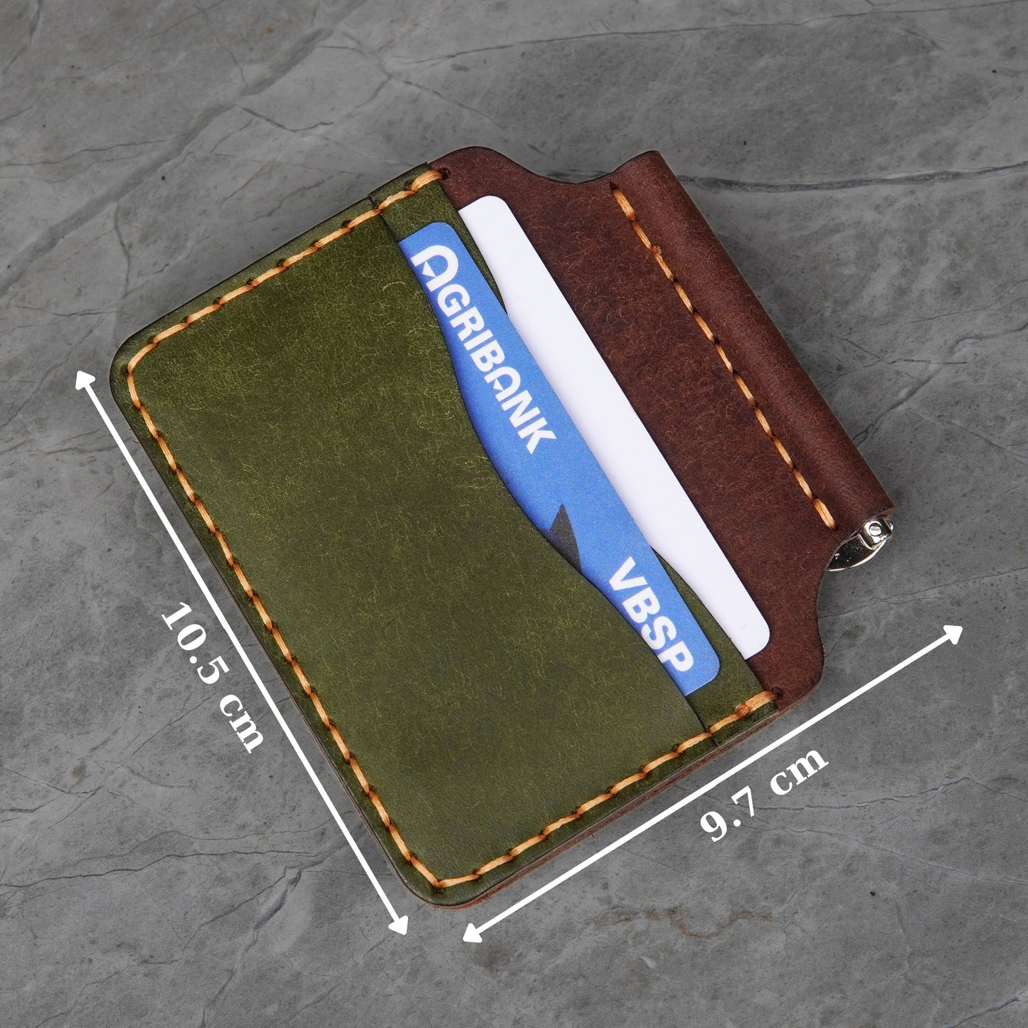 Pueblo Leather Money Clip Wallet, Handmade Money Clip Leather Bifold Wallet