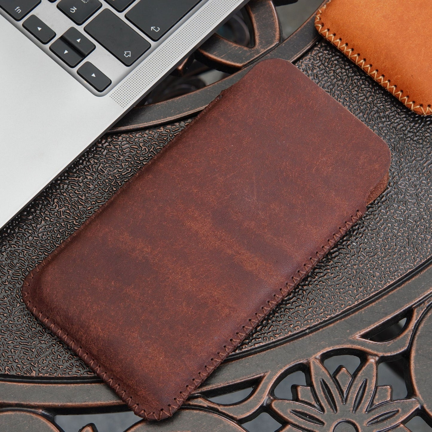 Pueblo leather iPhone 17 16 15 14 13 12 Pro Max sleeve / iPhone Air case sleeve wallet / iPhone 17 16 15 14 13 12 11 Pro